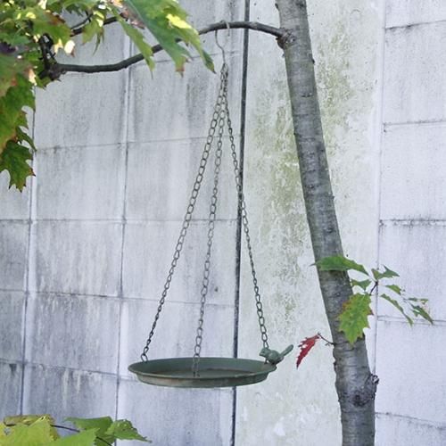 Green hanging birdfeeder