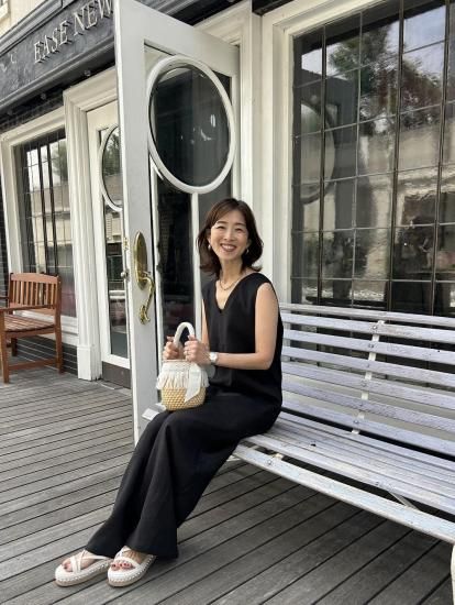 リネンジャンプスーツ（Vネック） - クチュール デコール