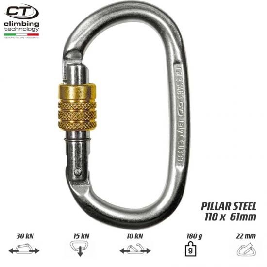 メール便 クライミングテクノロジー Climbing Technology イタリア オーバル型スチールカラビナ ピラースチール スクリューゲート Pillar Steel 登山と林業のan Donuts