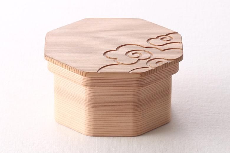 八角お櫃(一合)/雲文柄|箱屋常吉 -TSUNEKICHI- 八角お櫃(一合)/雲文柄|箱屋常吉 -TSUNEKICHI-