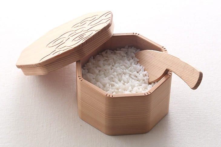 八角お櫃(一合)/雲文柄|箱屋常吉 -TSUNEKICHI- 八角お櫃(一合)/雲文柄|箱屋常吉 -TSUNEKICHI-