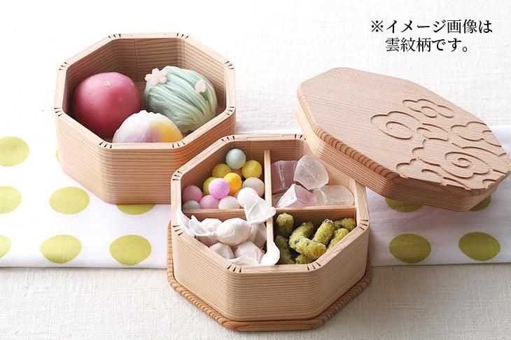 八角二段お弁当箱（小）／瓢箪柄｜箱屋常吉 -TSUNEKICHI-