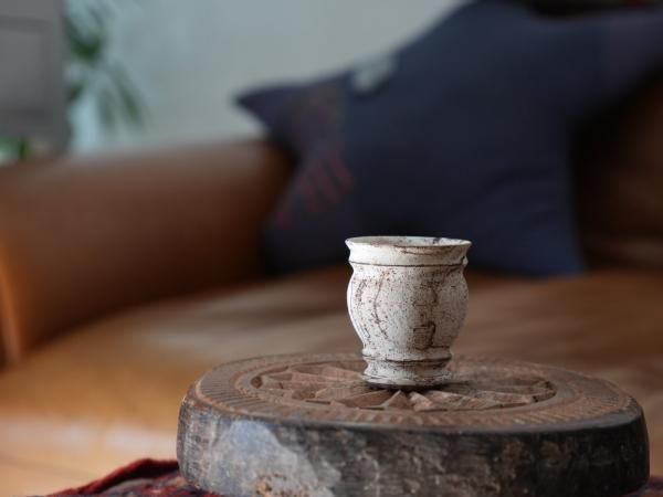 山元一真（淡海陶芸研究所）⚫︎錆白泥2号筒鉢 - bio plants