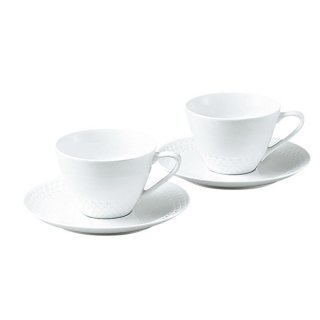 ノリタケ リズモホワイト ティー・コーヒー碗皿ペア P5389L/1610 0128
