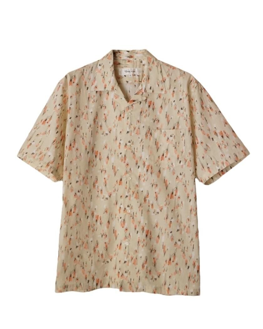 Geometric Open Collared Shirt (Cotton Loan)