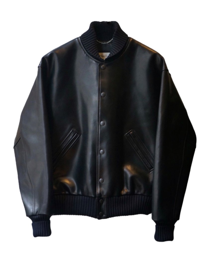 ZIAS LEATHER VARSITY JACKET】cow leather - Time is on