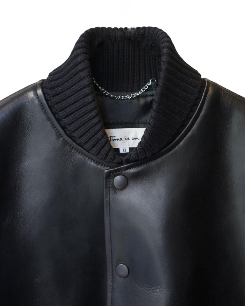 ZIAS LEATHER VARSITY JACKET】cow leather - Time is on ZIAS LEATHER VARSITY JACKET】cow leather - Time is on