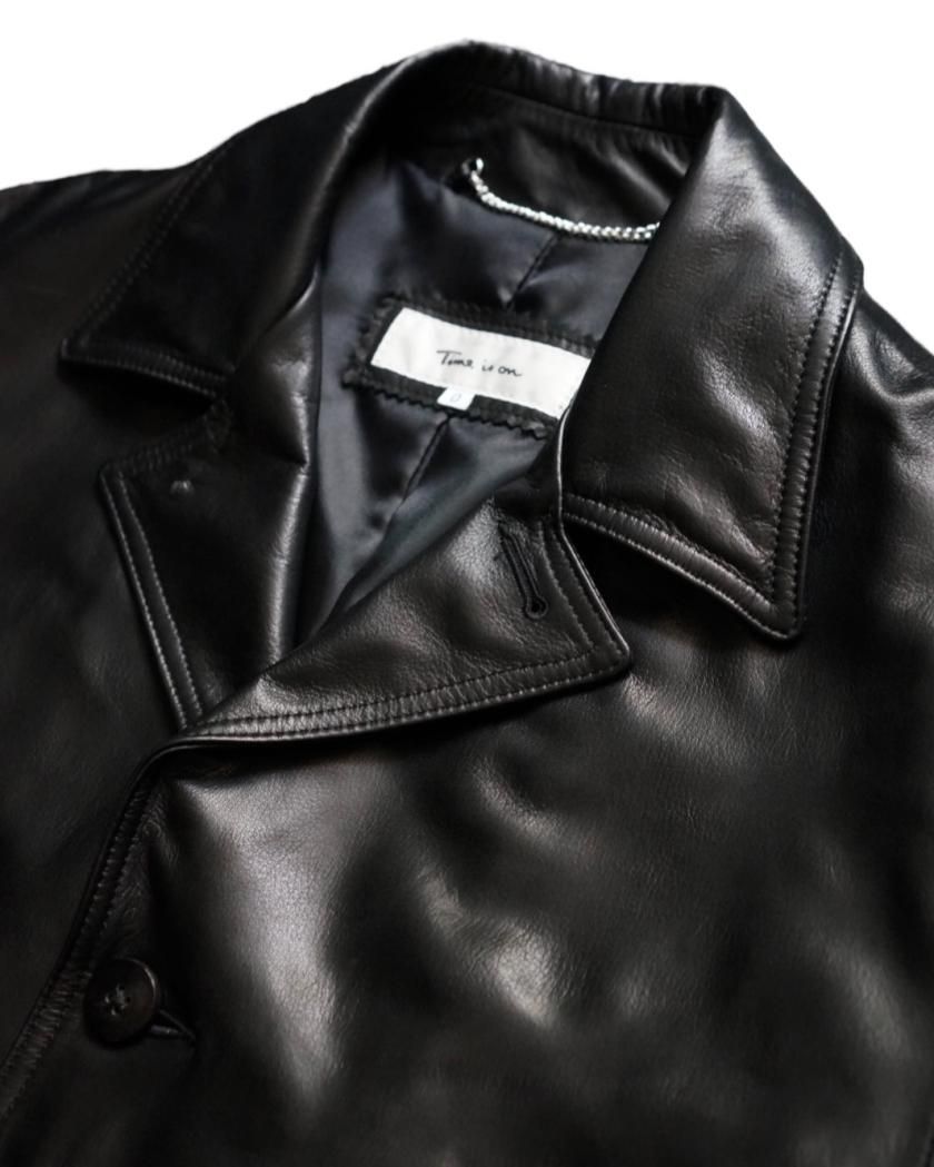 NEW)SOUTIEN COLLAR COAT】cow leather - Time is on