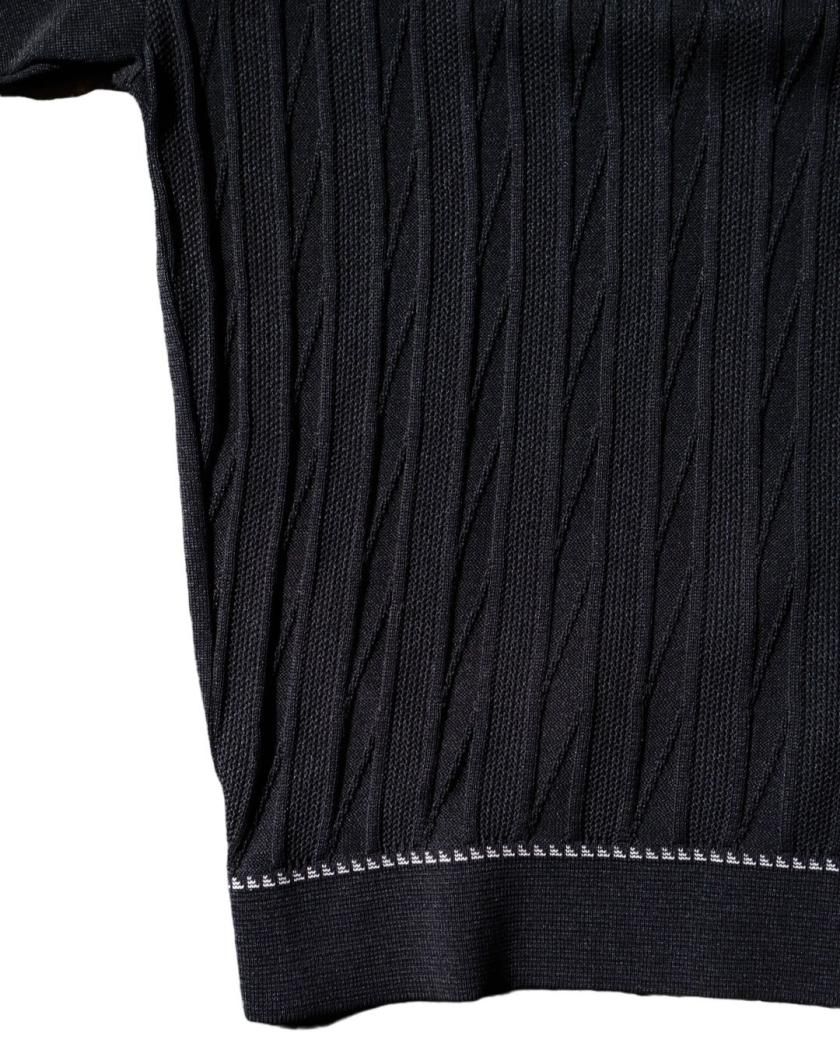 FRAMED COLLAR FRONT PANEL POLO】 - Time is on