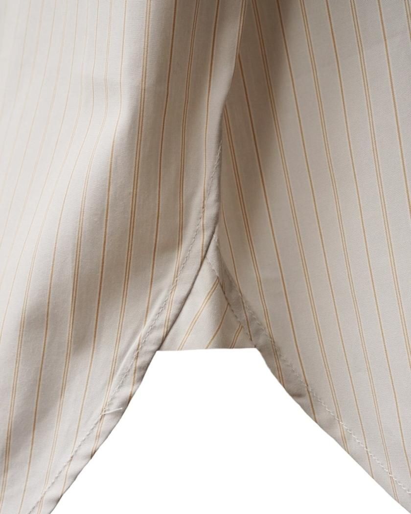 最終値下げ　Hudson stripe tie shirts ivory M NEW) BOX OVER SHIRT】-STRIPE- - Time is on