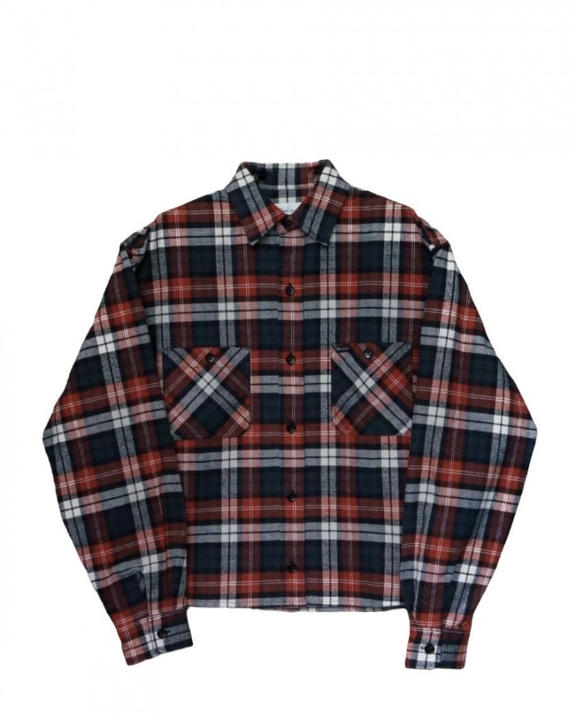 PLAID HEAVY COTTON NEL SHIRT(CROPPED)