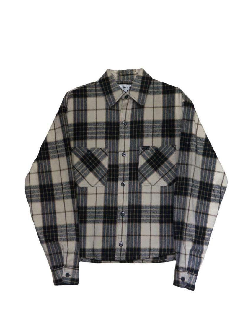 PLAID COTTON NEL SHIRT(CROPPED)