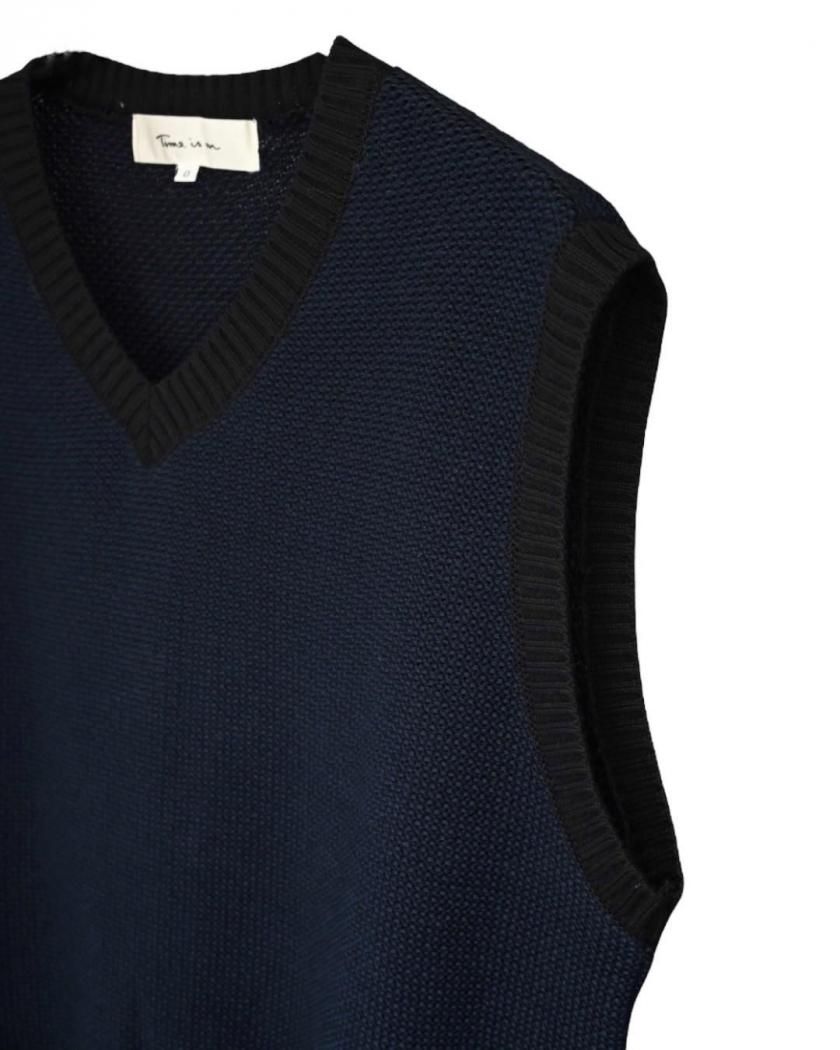 COTTON KNIT VEST (mixed)】 - Time is on