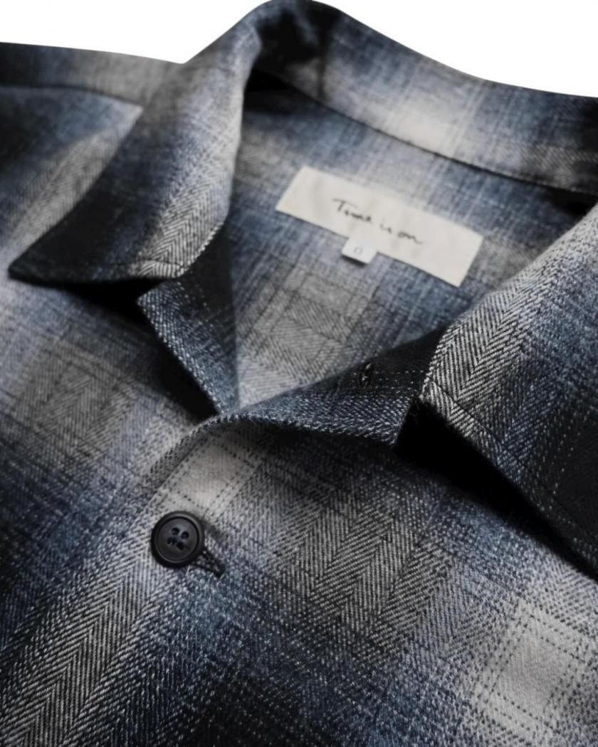 OMBRE PLAID COTTON NEL SHIRT】 - Time is on