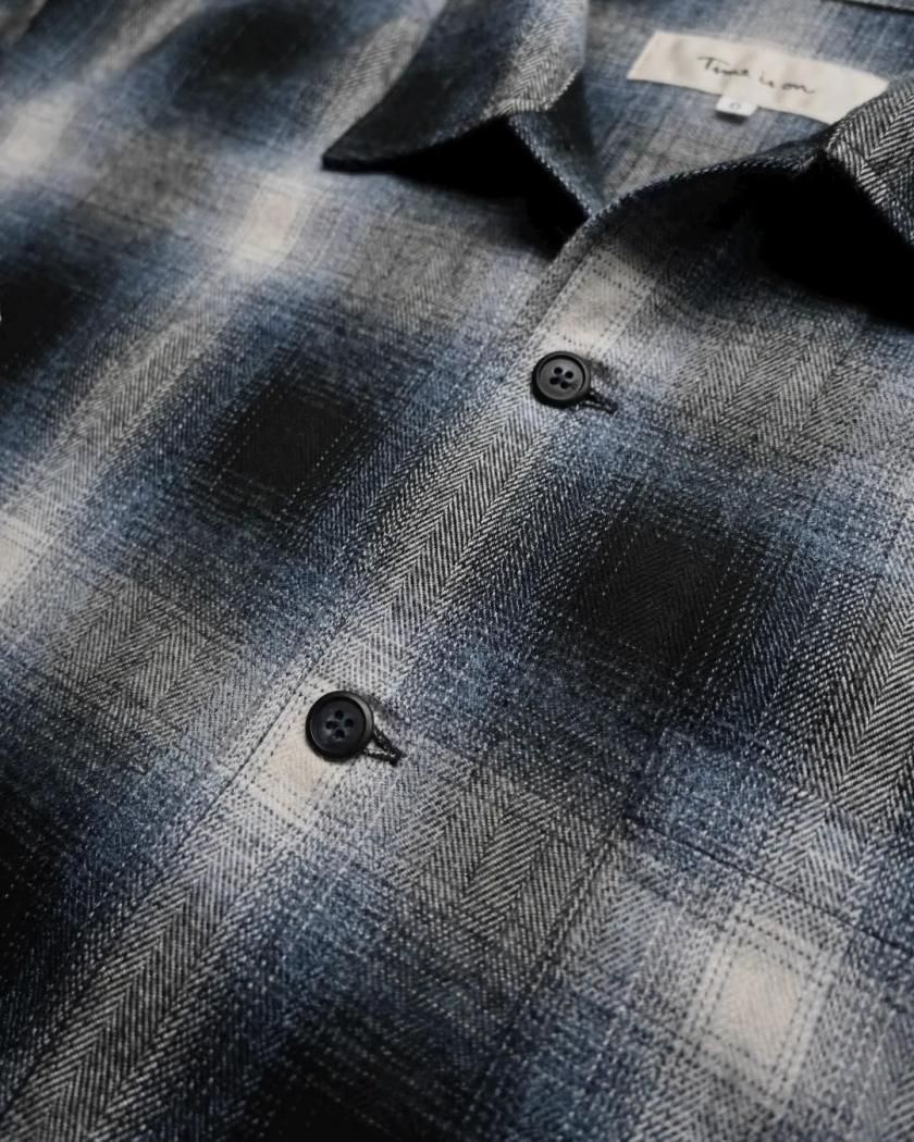 OMBRE PLAID COTTON NEL SHIRT】 - Time is on