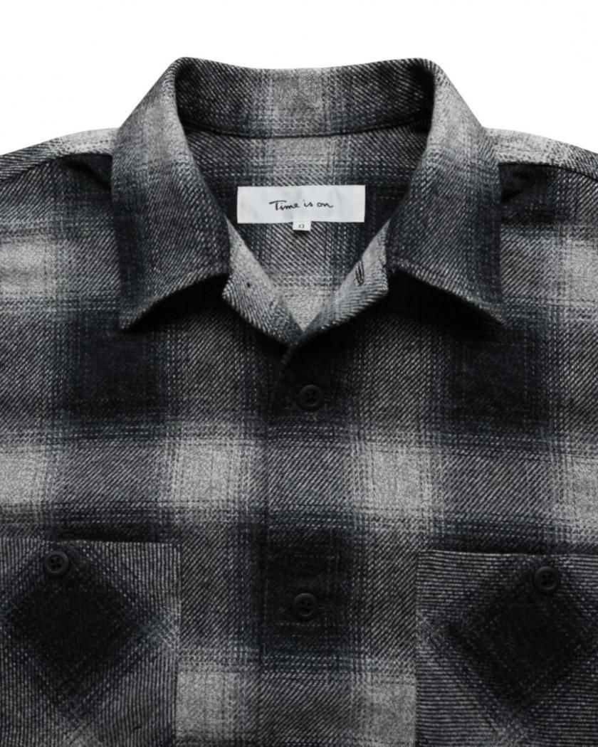 MELANGE OMBRE PLAID NEL SHIRT】 - Time is on