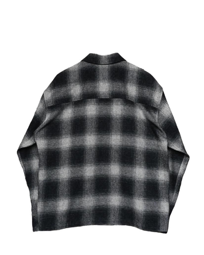 new! 【MELANGE OMBRE PLAID NEL SHIRT】 黒赤 MELANGE OMBRE PLAID NEL SHIRT】 - Time is on