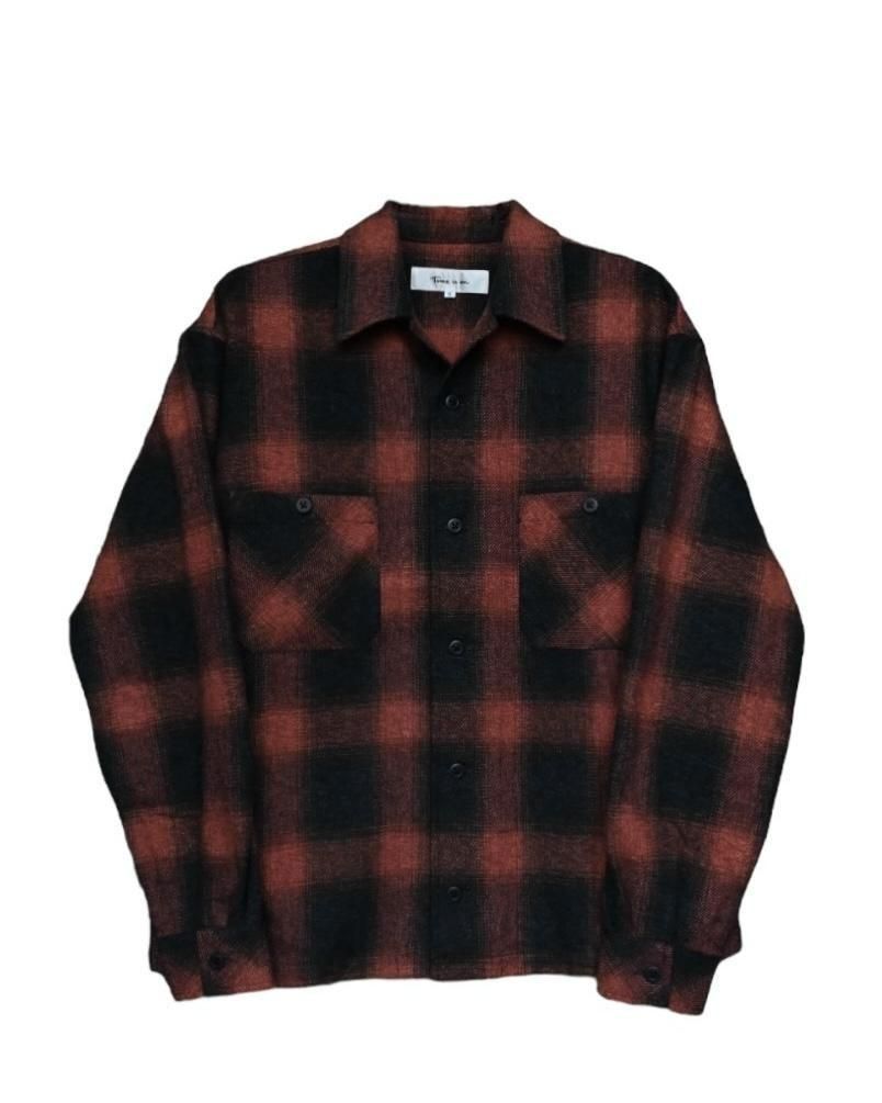 MELANGE OMBRE PLAID NEL SHIRT】 - Time is on
