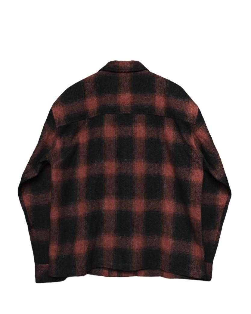 new! 【MELANGE OMBRE PLAID NEL SHIRT】 黒赤 MELANGE OMBRE PLAID NEL SHIRT】 - Time is on