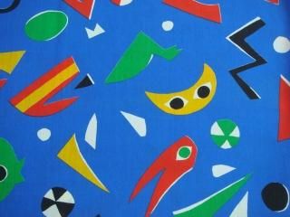 モダンアート ファッションアート　80年代　90年代 90s USA製 太陽と月 アートTシャツ 短丈 古着 ヴィンテージ 青緑