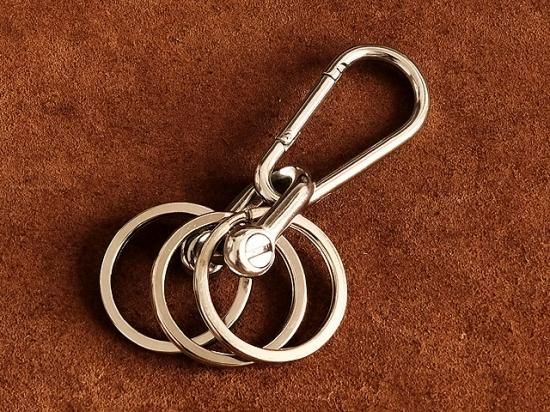 シルバー カラビナ キーホルダー シルバー カラビナ キーホルダー リング3個（XSサイズ