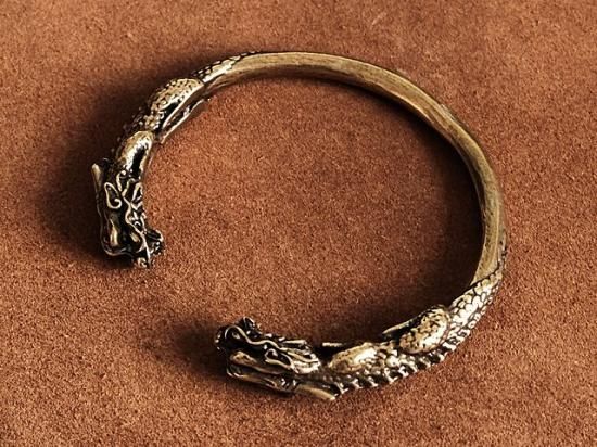 真鍮 バングル（ドラゴン）龍 竜 ブラス ブレスレット 腕輪 メンズ