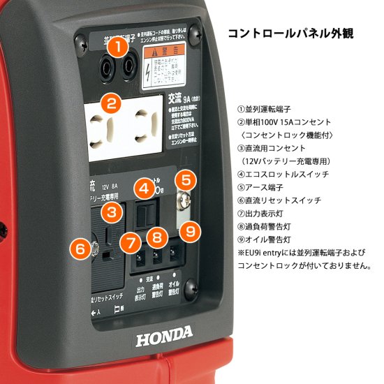 ホンダ(HONDA) 小型家庭用インバーター式発電機 EU9i JN3 entry