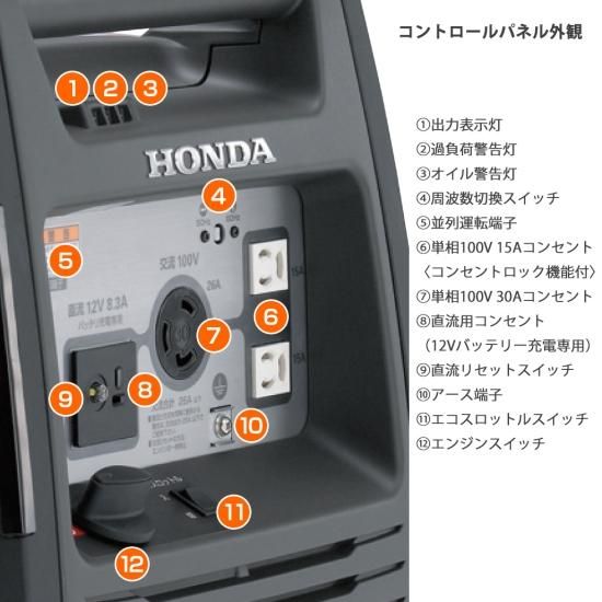 ホンダ(HONDA) インバーター発電機 EU26i-JN ハンドル 車輪付 ホンダ(HONDA) インバーター発電機 EU26i-JN ハンドル 車輪付