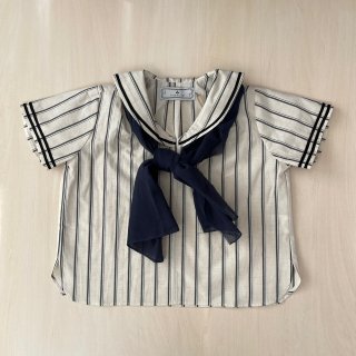 AU CLAIR DE LA LUNE<br>sailor shirt<br>ivory stripes<br>(90,100,110,120,130)