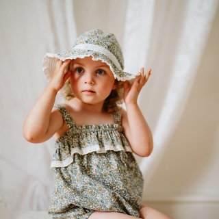 little cotton clothes<br>tilly hat reversible<br>cottage floral on white<br>(1-2y,2-3y)