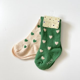 Konges Sloejd<br>2pack jacquard socks<br>mon amour+green<br>(17/18,19/21,22/24,25/28,29/32)