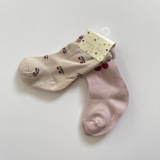 Konges Sloejd<br>2pack jacquard socks<br>cherry+grand cherry<br>(17/18,19/21,22/24,25/28,29/32)