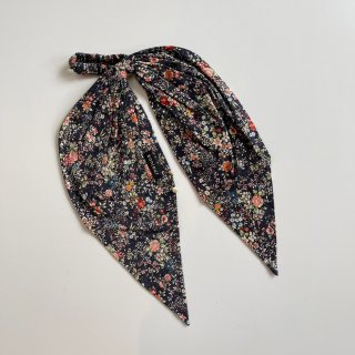 Bonjour diary<br>hair elastic scarf<br>indigo flowers print