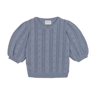 ◇送料無料◇<br>MIPOUNET<br>nora cotton openwork sweater<br>blue<br>(2y,4y,6y,8y)