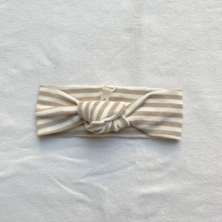 QUINCY MAE<br>ribbed knotted headband<br>latte stripe<br>(0-12m,12-24m)