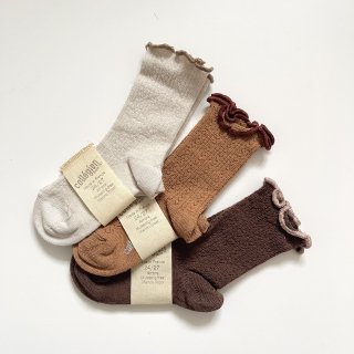 Collegien<br>ambre<br>lettuce trim pointelle socks<br>3colors<br>(18/20,21/23,24/27,28/31,32/35)