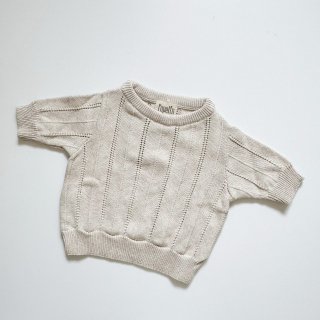 ̵Point Up<br>Popelin<br>Openwork Knit Jersey<br>Beige<br>(12-18m,18-24m)