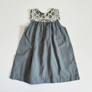 ̵<br>little cotton clothes<br>Organic Nola Dress<br>Little Blue Check<br>(2-3y7-8y)