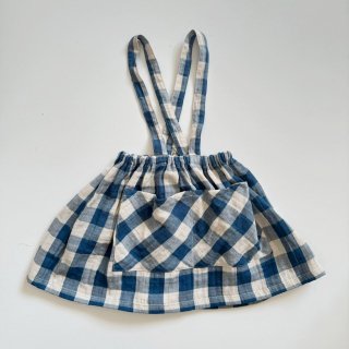 organic zoo<br>Maker Crossback Skirt<br>Pottery Blue Gingham<br>(1-2y,2-3y,3-4y)