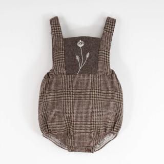 <img class='new_mark_img1' src='https://img.shop-pro.jp/img/new/icons20.gif' style='border:none;display:inline;margin:0px;padding:0px;width:auto;' />●50%off●<br>Popelin<br>Woollen Romper Suit<br>Brown Plaid<br>(9-12m)