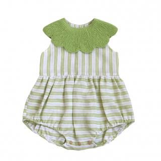 <img class='new_mark_img1' src='https://img.shop-pro.jp/img/new/icons20.gif' style='border:none;display:inline;margin:0px;padding:0px;width:auto;' />●40%off●<br>kalinka<br>Cordelia Romper<br>Lime Stripe<br>(12m,18m)