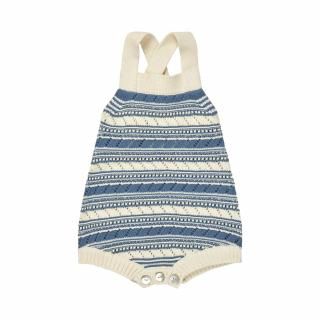 <img class='new_mark_img1' src='https://img.shop-pro.jp/img/new/icons20.gif' style='border:none;display:inline;margin:0px;padding:0px;width:auto;' />●30%off●<br>FUB<br>Baby Pointelle Romper<br>Ecru/Washed Indigo<br>(74,80,86)