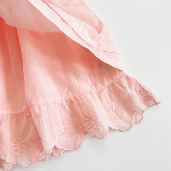 BONJOUR DIARY ロングスカート／ドレス　サイズ4y TIE TUNIQUE 2/3y, 4y, 6y - Kaki broderie anglaise / Bonjour