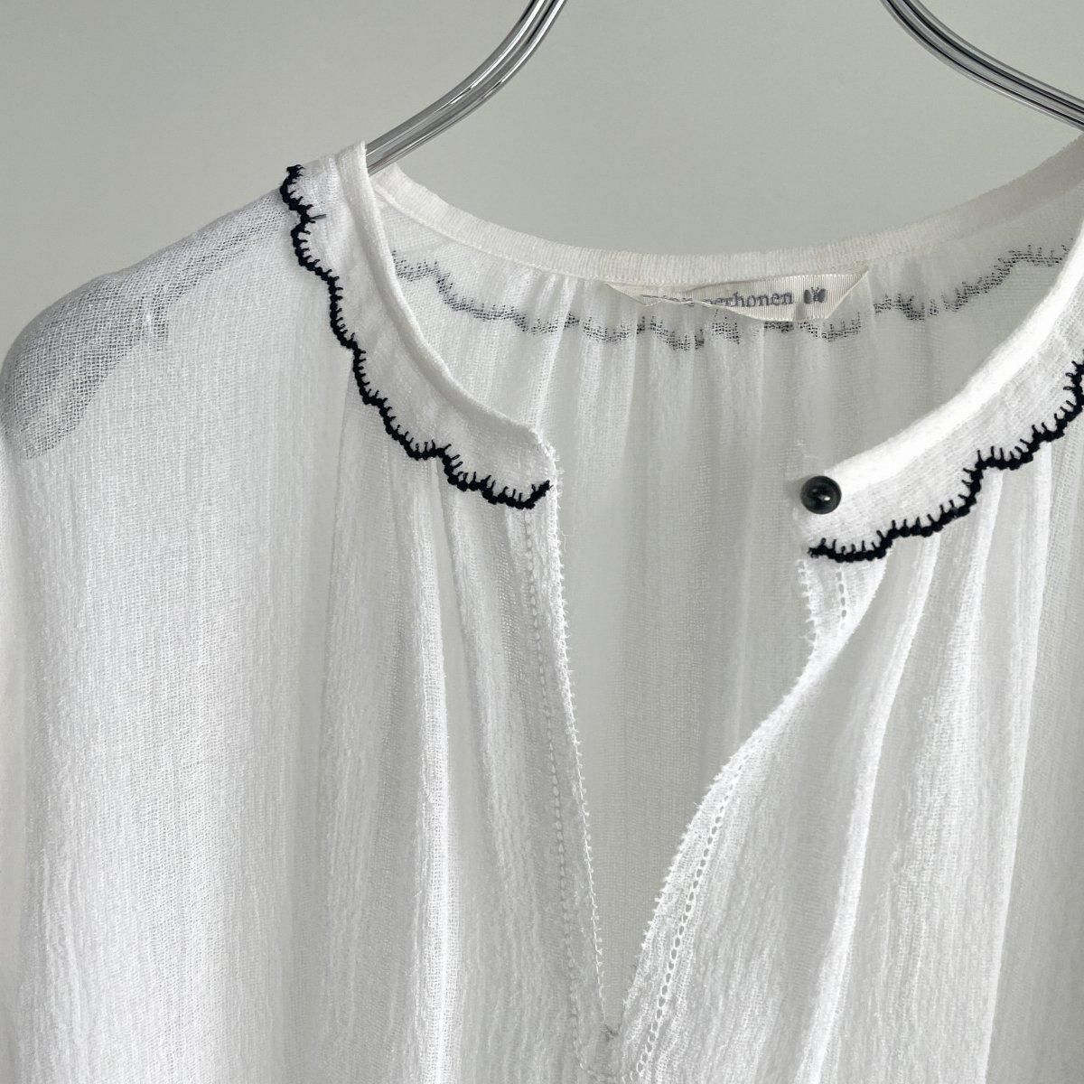 mina perhonen fog net（フォグネット）コットンブラウス/XS1988