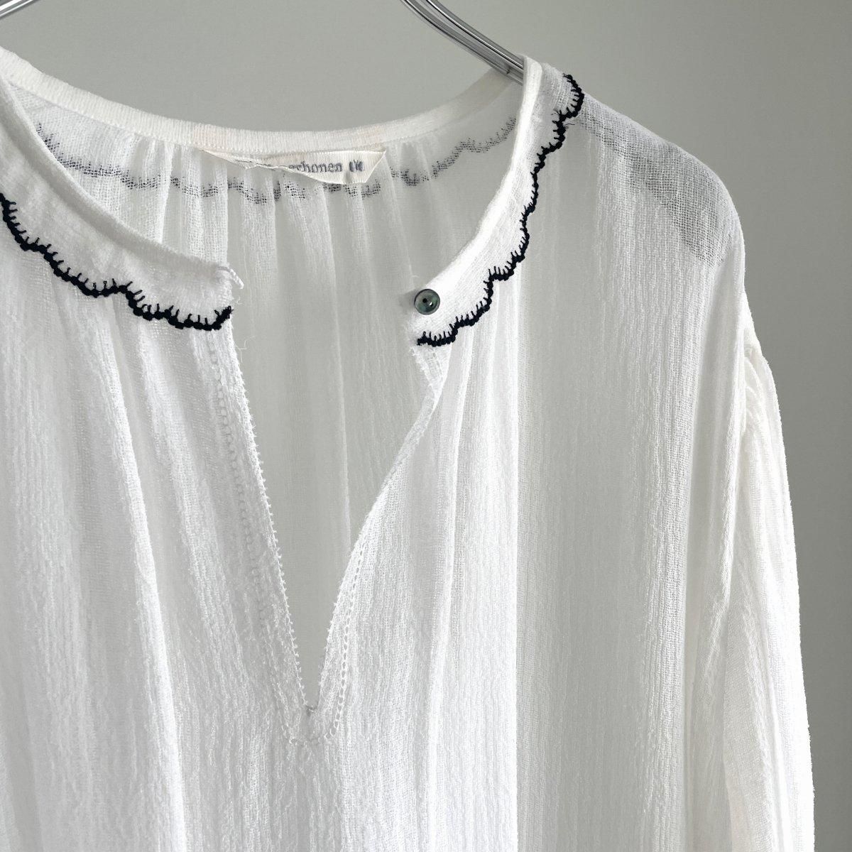 大人気！まとめ一覧 mina perhonen fog net（フォグネット）コットンブラウス/XS1988 シャツ+ブラウス(長袖+七分)