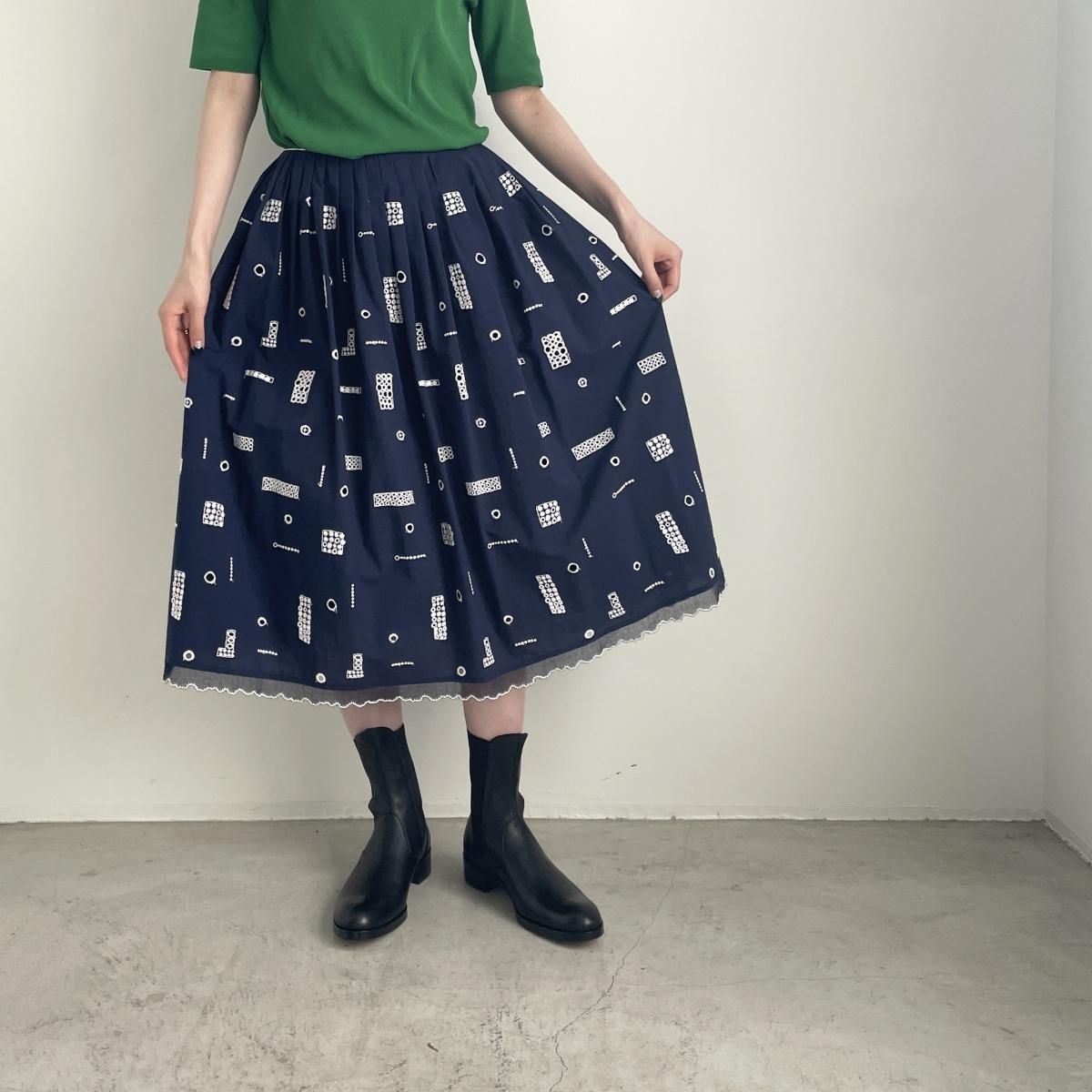 mina perhonen piece (ピース)コットンタックスカート/XS5122*SK
