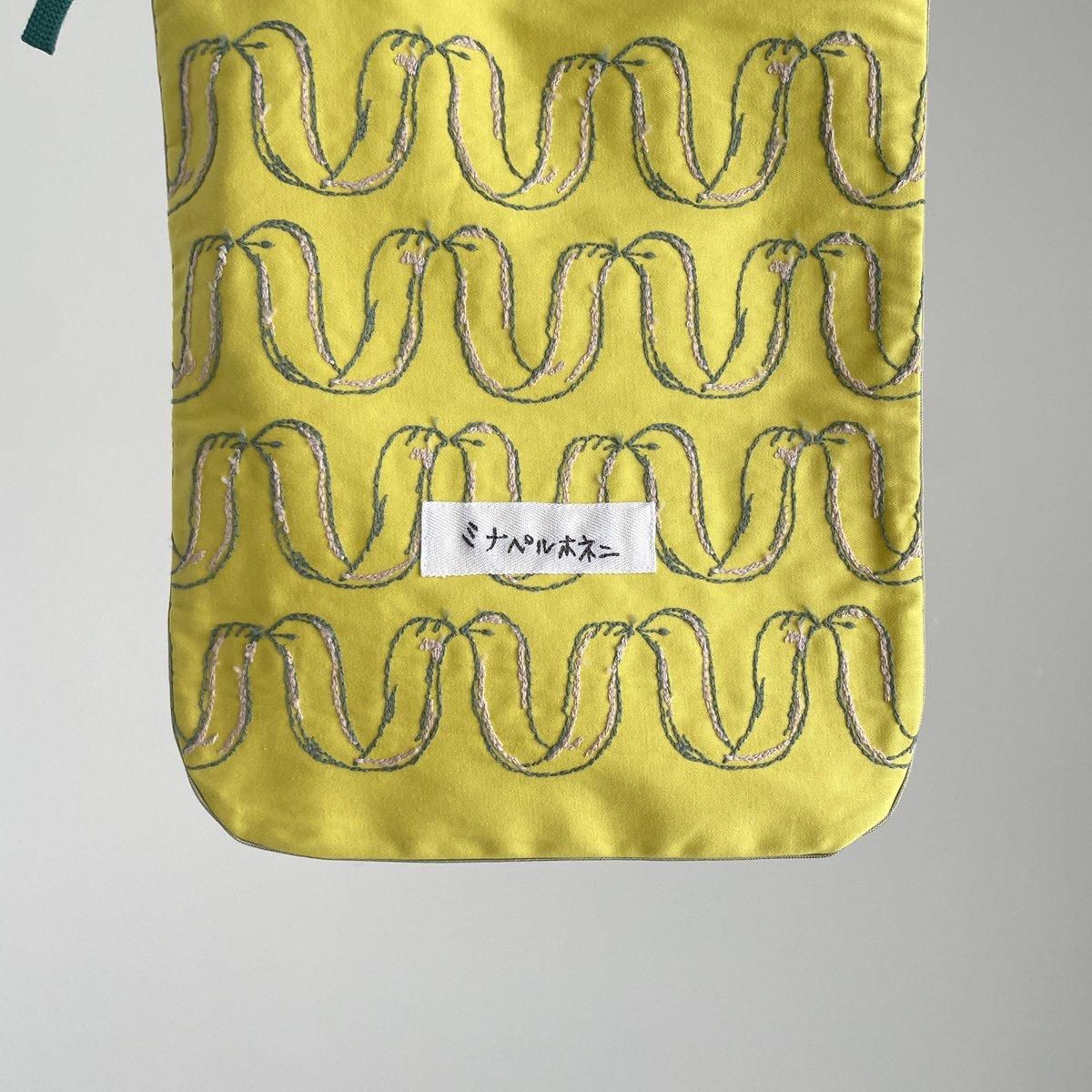mina perhonen ribbon bird(リボンバード) 巾着バック(小 mina perhonen ribbon bird(リボンバード) 巾着バック(小