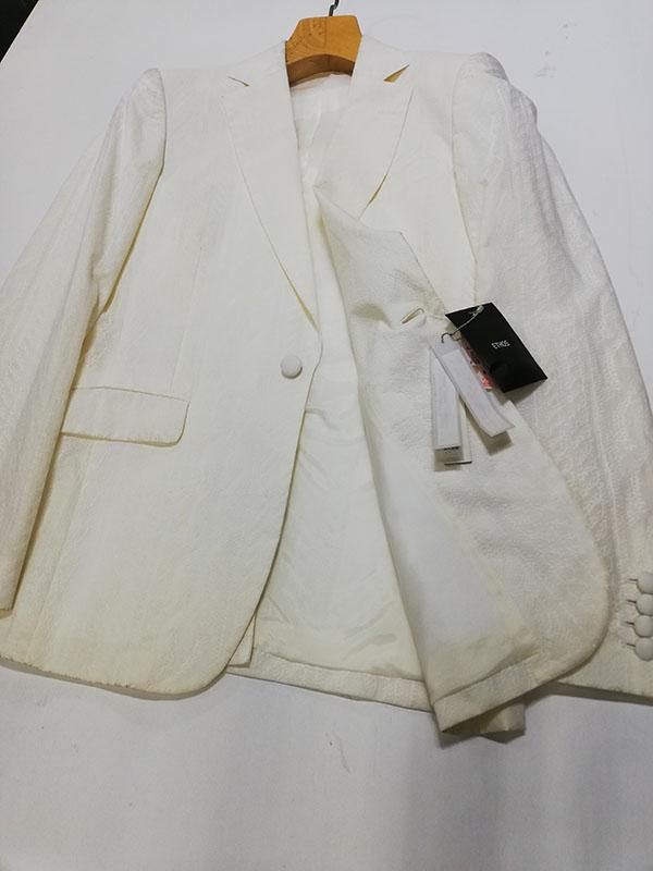 ethos エトス　ジャケット　サイズM セール90%off】ETHOS ホワイト地紋柄ジャケット*JK#US*00052