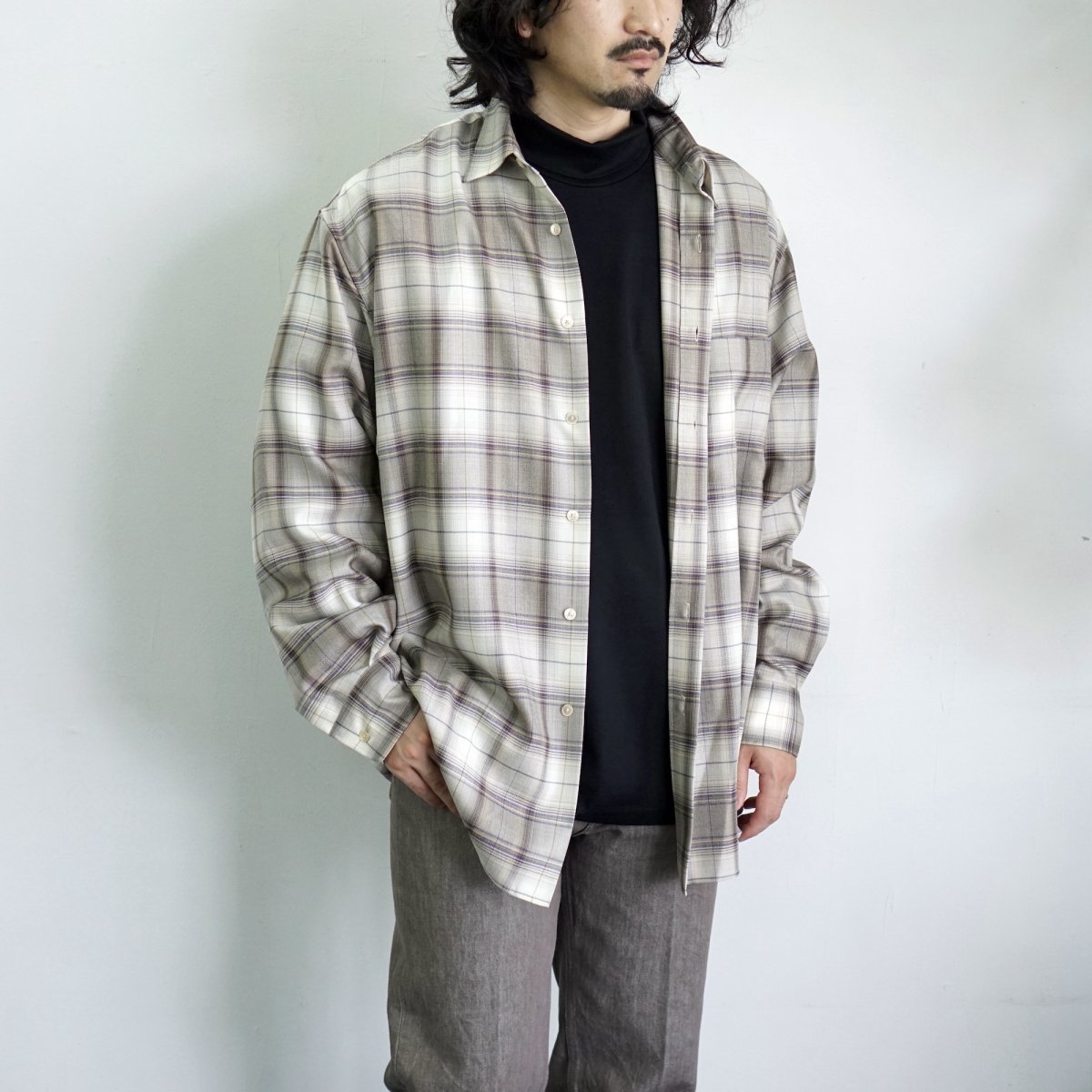 AURALEE SUPER LIGHT WOOL CHECK SHIRT / A23AS01LC*SL#GH - ARTHUR