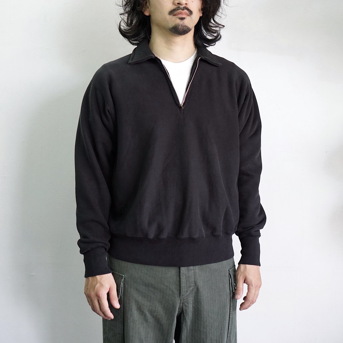 A.PRESSE Vintage Half Zip Sweatshirt / 23AAP-05-03K*CL#GH - ARTHUR